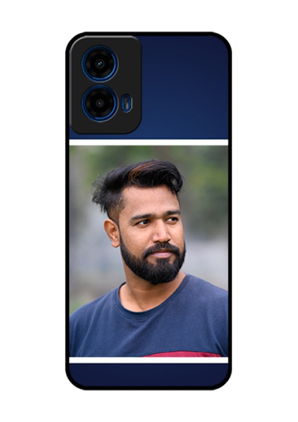 Moto G45 5G Custom Glass Phone Case - Simple Royal Blue Design