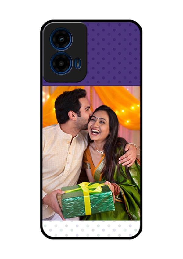 Moto G45 5G Custom Glass Phone Case - Violet Colored Pattern Design