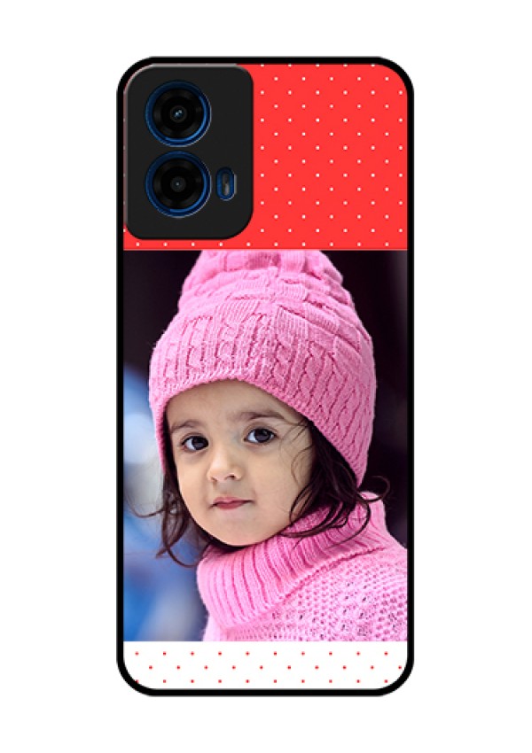 Moto G45 5G Custom Glass Phone Case - Red Pattern Design