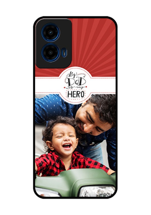 Moto G45 5G Custom Glass Phone Case - My Dad Hero Design