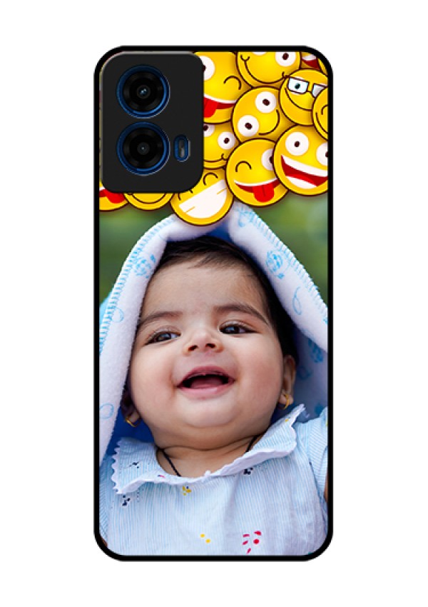 Moto G45 5G Custom Glass Phone Case - With Smiley Emoji Design