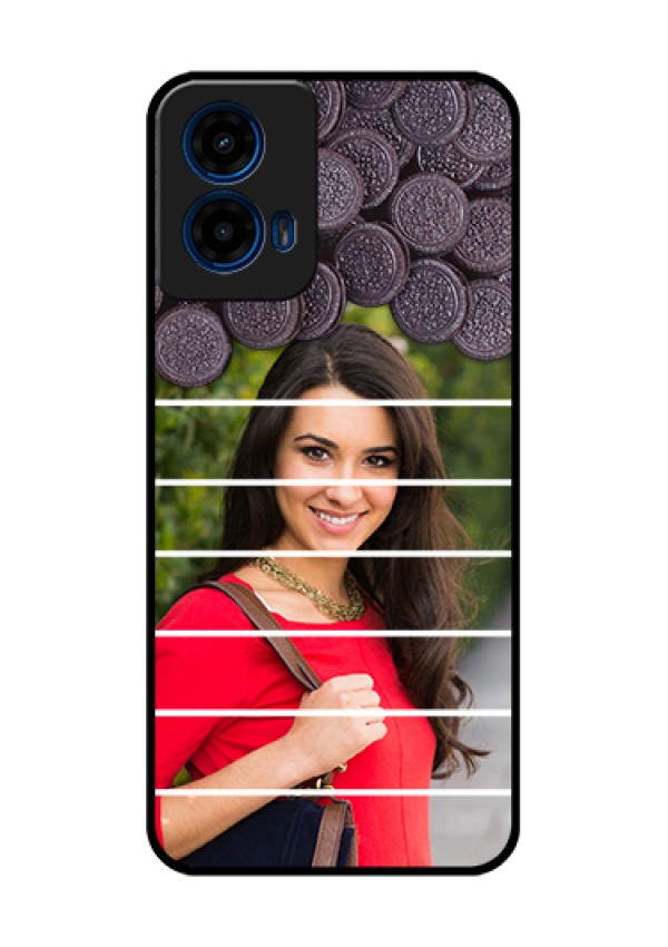 Moto G45 5G Custom Glass Phone Case - With Oreo Biscuit Design