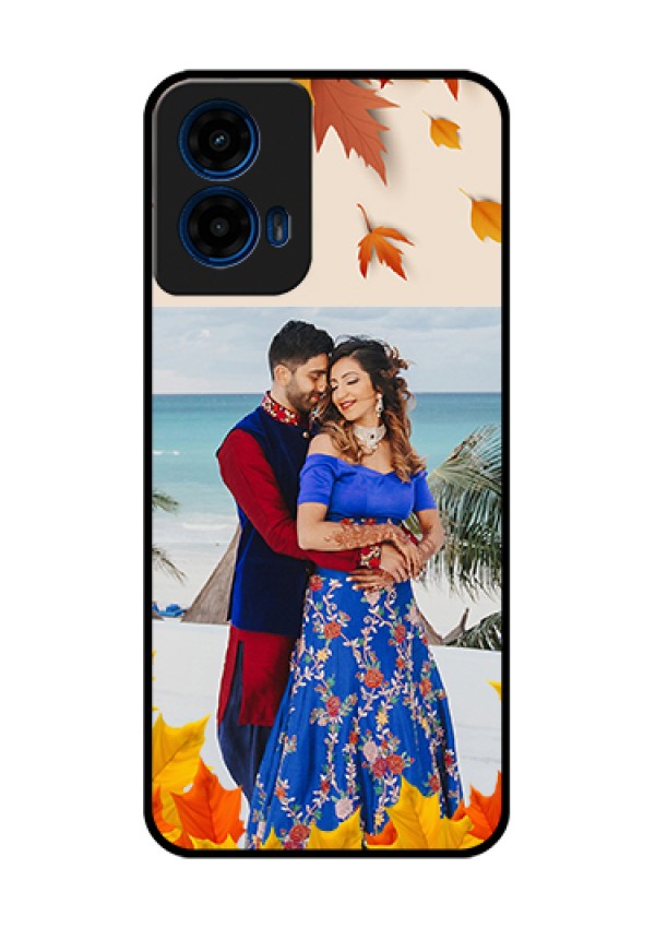 Moto G45 5G Custom Glass Phone Case - Autumn Maple Leaves Design