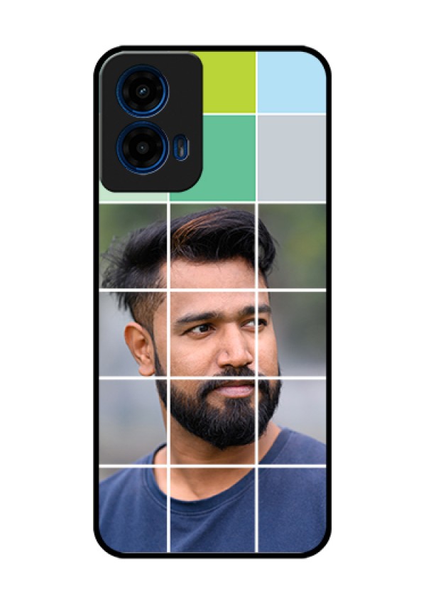 Moto G45 5G Custom Glass Phone Case - With White Box Pattern