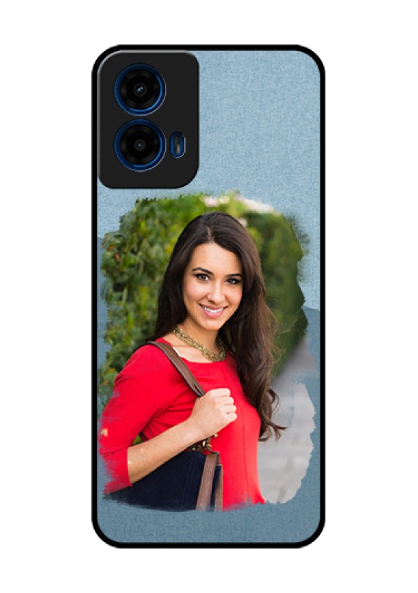Moto G45 5G Custom Glass Phone Case - Grunge Line Art Design