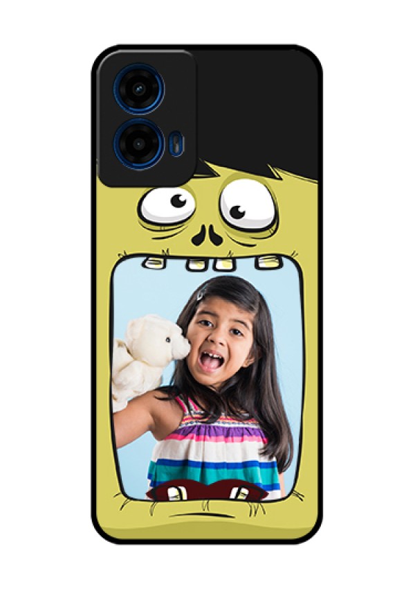 Moto G45 5G Custom Glass Phone Case - Cartoon Monster Back Case Design