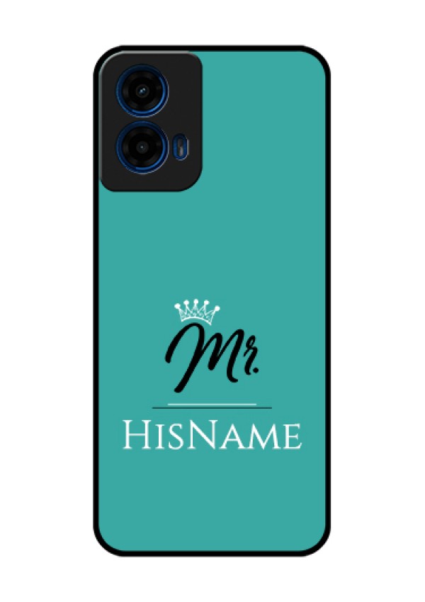 Moto G45 5G Custom Glass Phone Case - Mr With Name Design