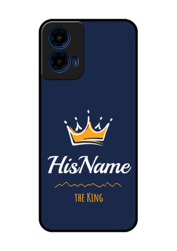 Moto G45 5G Custom Glass Phone Case - King With Name Design