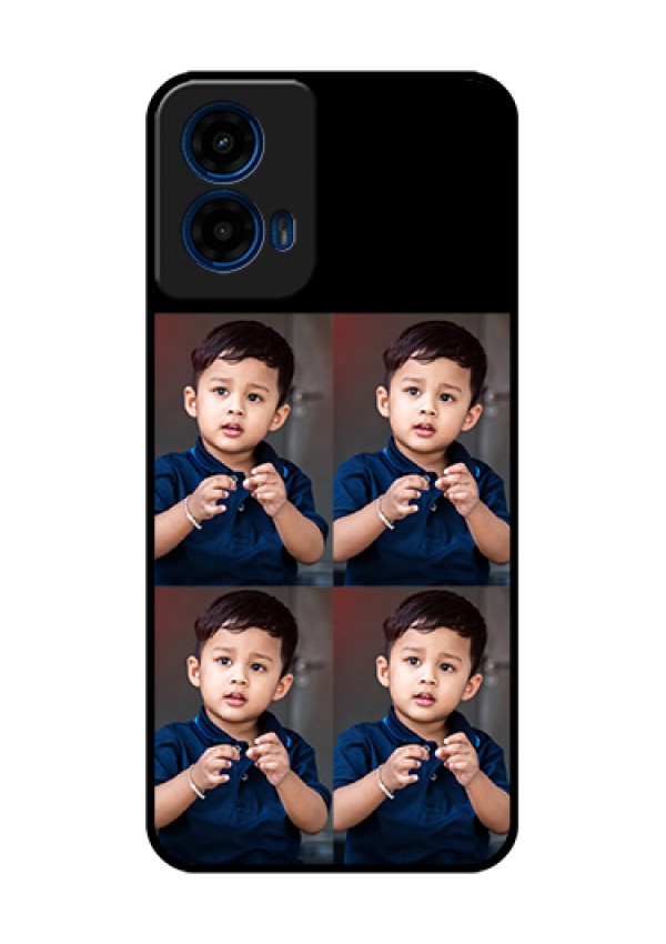 Moto G45 5G Custom Glass Phone Case - 4 Image Holder Design