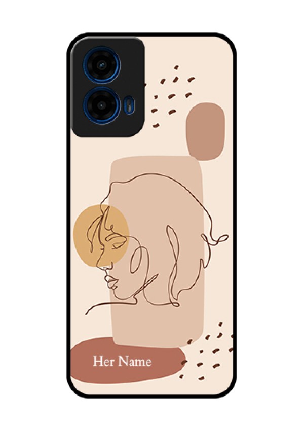Moto G45 5G Custom Glass Phone Case - Calm Woman Line Art Design