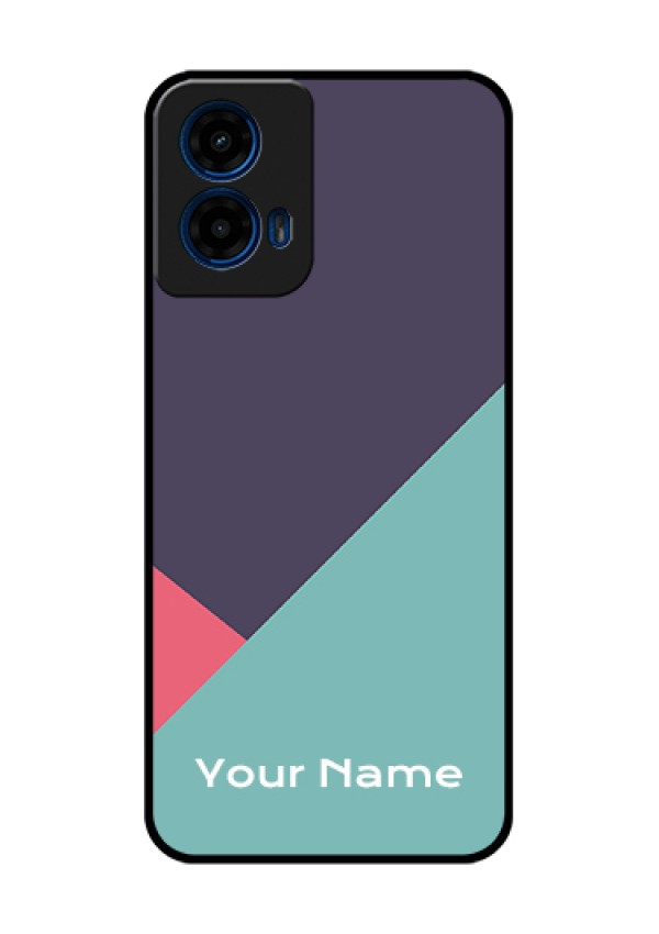 Moto G45 5G Custom Glass Phone Case - Tri Color Abstract Design