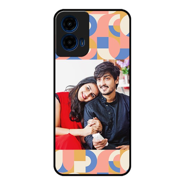 Moto G45 5G Custom Glass Phone Case - Semi - Circle Maze Pattern Design Moto G45 5G Custom Glass Phone Case - Semi - Circle Maze Pattern Design