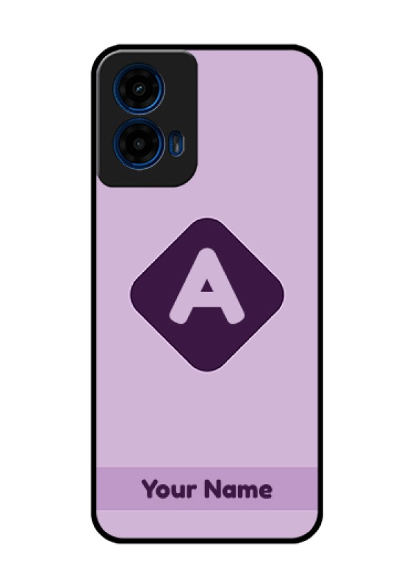 Moto G45 5G Custom Glass Phone Case - Custom Letter In Curved Badge Design