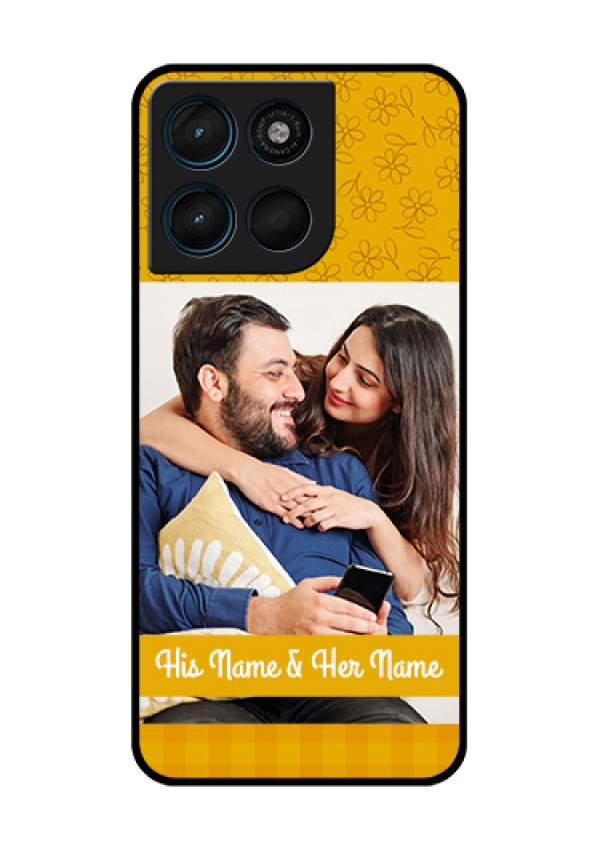 Motorola Moto G57 Power Custom Glass Phone Case - Yellow Floral Design