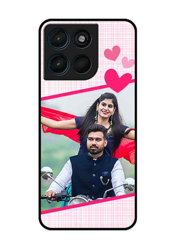 Motorola Moto G57 Power Custom Glass Phone Case - Love Shape Heart Design