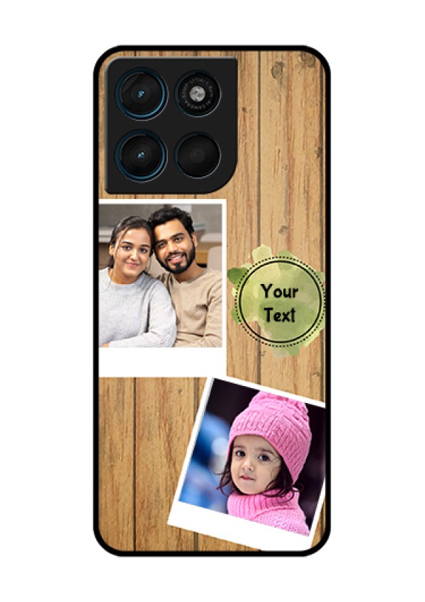 Motorola Moto G57 Power Custom Glass Phone Case - Wooden Texture Design