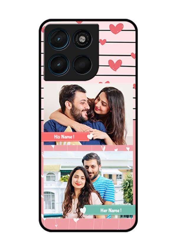Motorola Moto G57 Power Custom Glass Phone Case - Photo With Heart Design