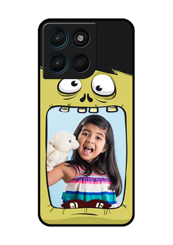 Motorola Moto G57 Power Custom Glass Phone Case - Cartoon Monster Back Case Design