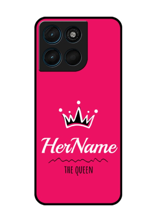 Motorola Moto G57 Power Custom Glass Phone Case - Queen With Name Design