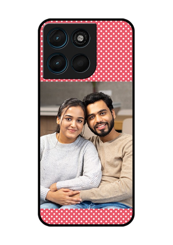 Motorola Moto G67 Power Custom Glass Phone Case - White Dotted Design