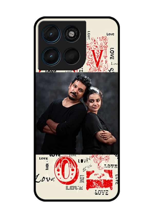 Motorola Moto G67 Power Custom Glass Phone Case - Trendy Love Design Case