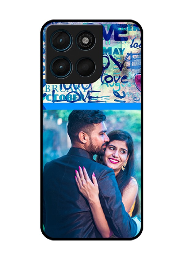 Motorola Moto G67 Power Custom Glass Phone Case - Colorful Love Design