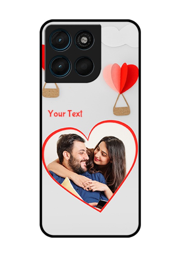 Motorola Moto G67 Power Custom Glass Phone Case - Parachute Love Design