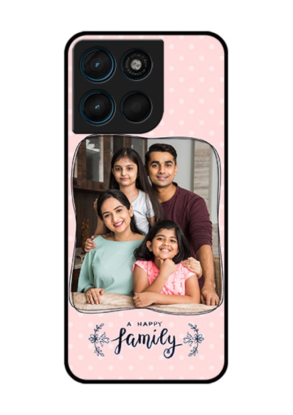 Motorola Moto G67 Power Custom Glass Phone Case - Family With Dots Design