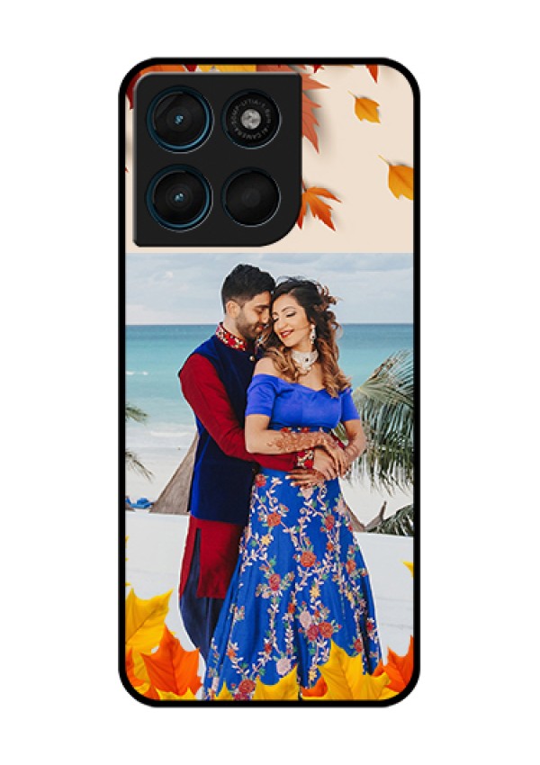 Motorola Moto G67 Power Custom Glass Phone Case - Autumn Maple Leaves Design