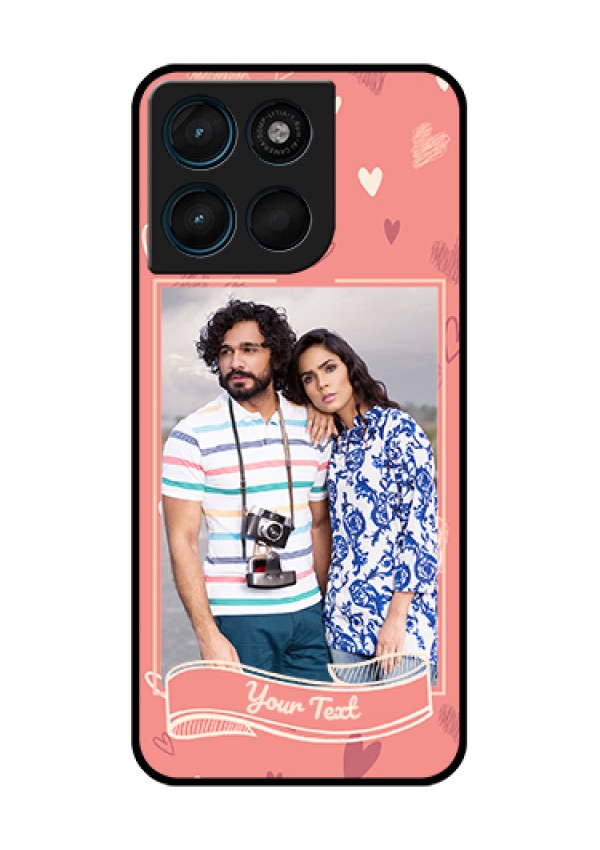 Motorola Moto G67 Power Custom Glass Phone Case - Love Doodle Art Design