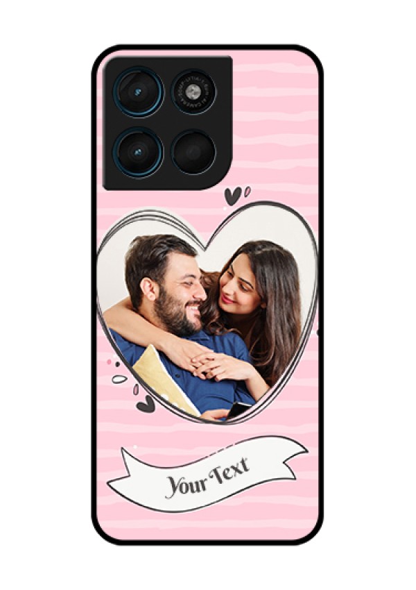Motorola Moto G67 Power Custom Glass Phone Case - Vintage Heart Design