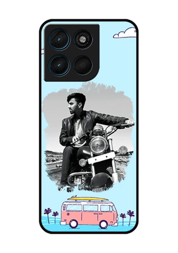 Motorola Moto G67 Power Custom Glass Phone Case - Travel & Adventure Design
