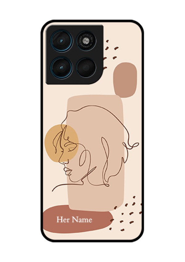 Motorola Moto G67 Power Custom Glass Phone Case - Calm Woman Line Art Design
