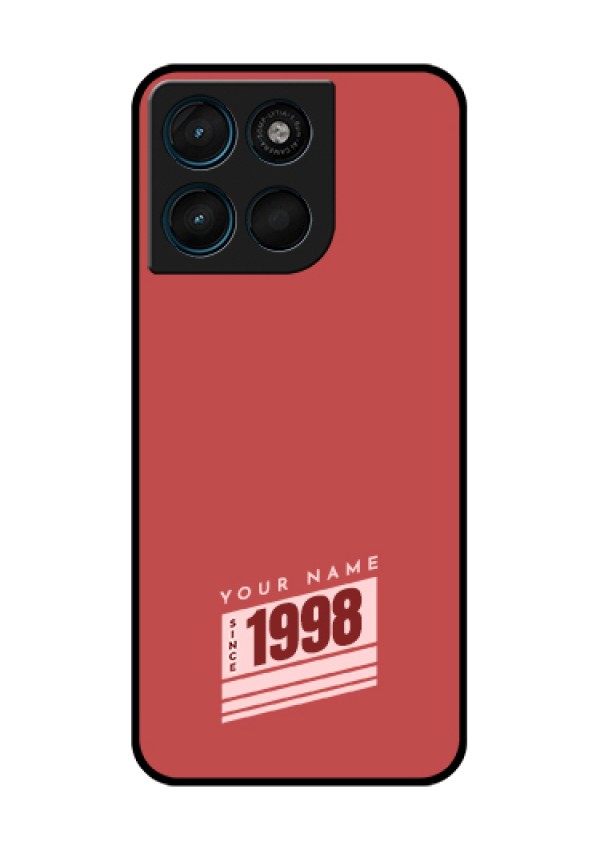 Motorola Moto G67 Power Custom Glass Phone Case - Red Custom Year Of Birth Design