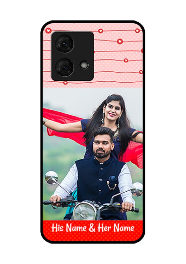 Motorola Moto G84 5G Custom Glass Phone Case - Red Pattern Case Design