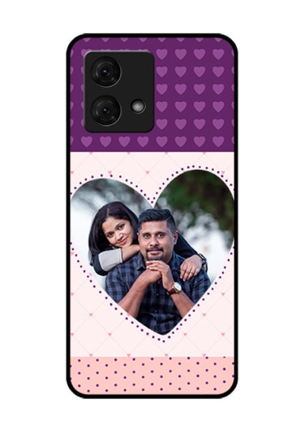 Motorola Moto G84 5G Custom Glass Phone Case - Violet Love Dots Design