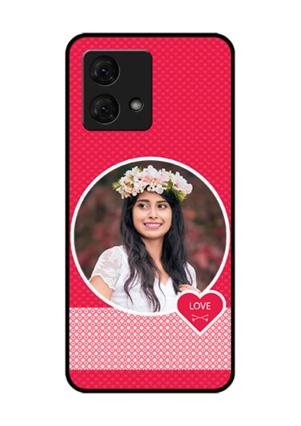 Motorola Moto G84 5G Custom Glass Phone Case - Pink Color Pattern Design