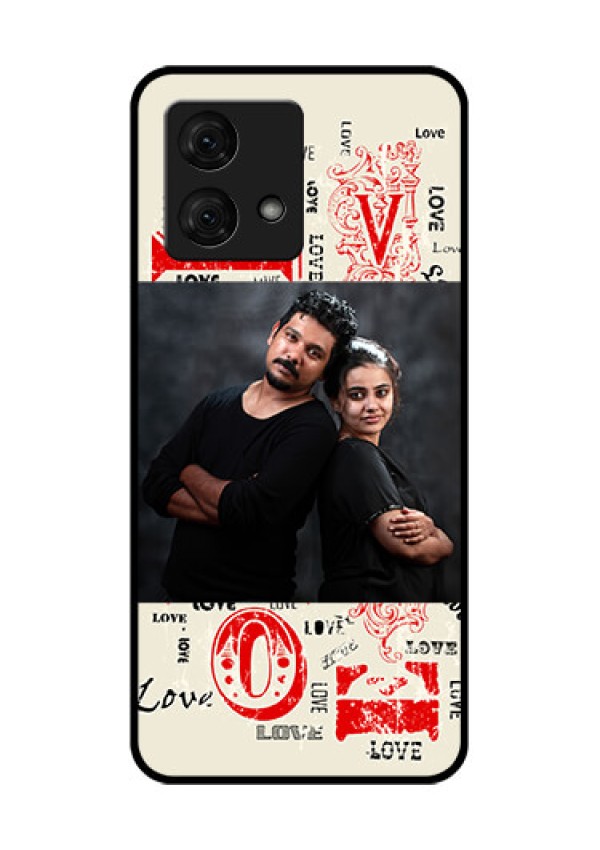 Motorola Moto G84 5G Custom Glass Phone Case - Trendy Love Design Case