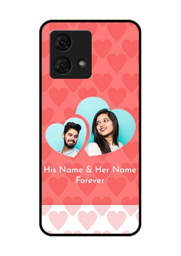 Motorola Moto G84 5G Custom Glass Phone Case - Couple Pic Upload Design