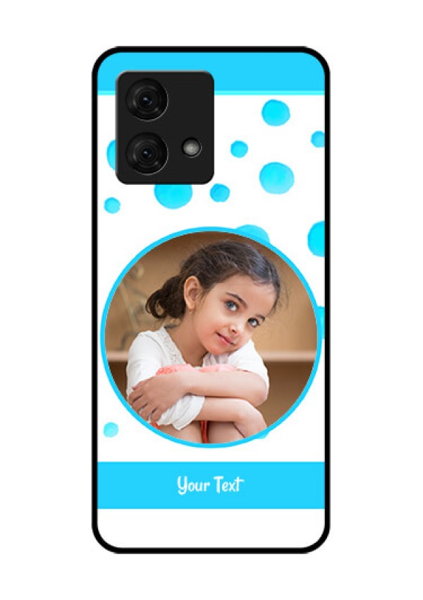 Motorola Moto G84 5G Custom Glass Phone Case - Blue Bubbles Pattern Design