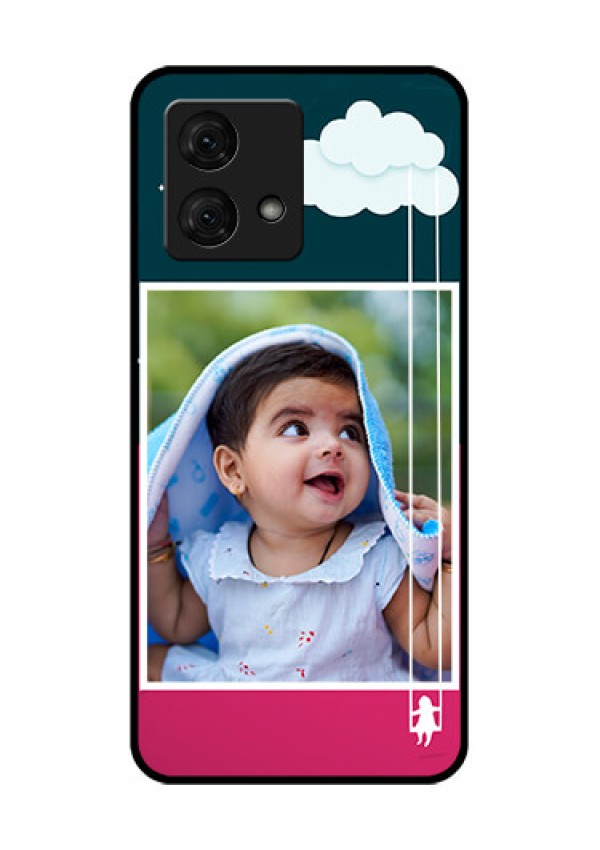 Motorola Moto G84 5G Custom Glass Phone Case - Cute Girl With Cloud Design