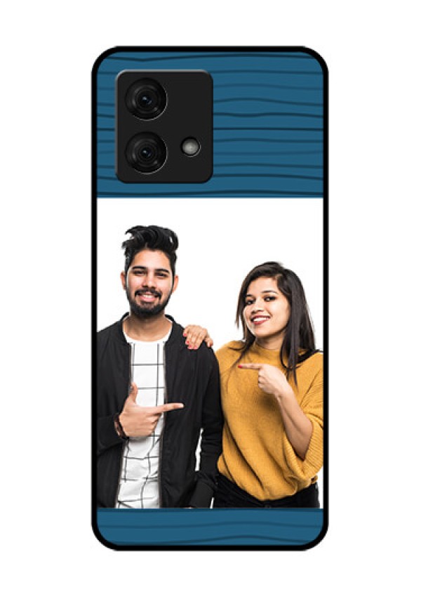 Motorola Moto G84 5G Custom Glass Phone Case - Blue Pattern Cover Design