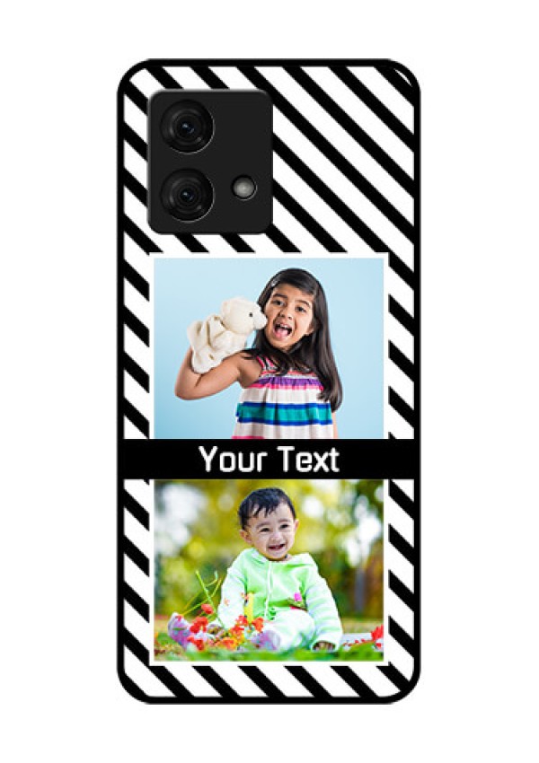 Motorola Moto G84 5G Custom Glass Phone Case - Black And White Stripes Design