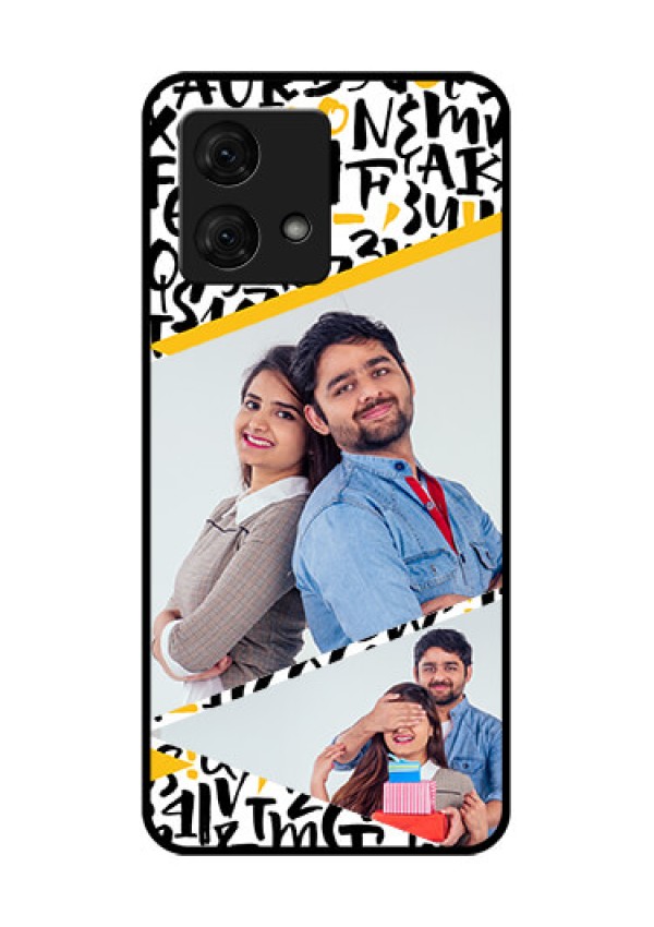 Motorola Moto G84 5G Custom Glass Phone Case - Letters Pattern Design