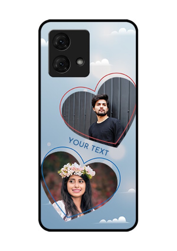 Motorola Moto G84 5G Custom Glass Phone Case - Blue Color Couple Design