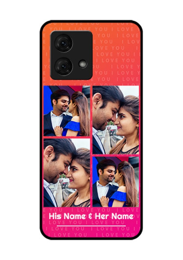Motorola Moto G84 5G Custom Glass Phone Case - I Love You Pink Design