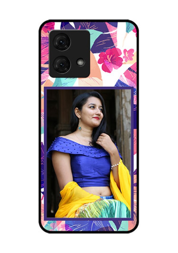 Motorola Moto G84 5G Custom Glass Phone Case - Abstract Floral Design