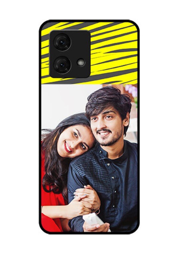 Motorola Moto G84 5G Custom Glass Phone Case - Yellow Abstract Design