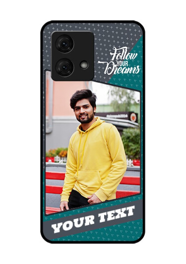 Motorola Moto G84 5G Custom Glass Phone Case - Background Pattern Design With Quote