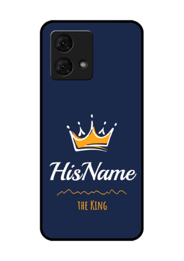 Motorola Moto G84 5G Custom Glass Phone Case - King With Name Design
